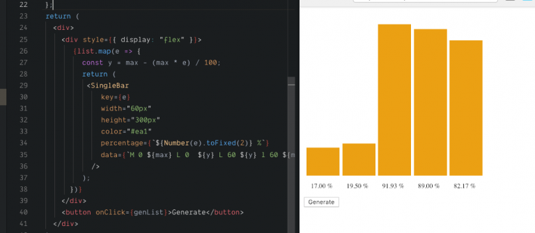 Create a bar chart with react hooks and SVG